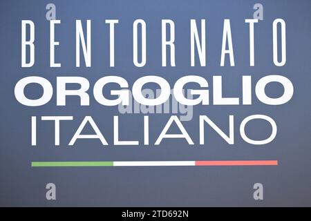 Reportage - Atreju 2023 - Orgoglio Italiano - giorno 3 durante Atreju 2023 - Orgoglio Italiano - giorno 3, la celebrazione dei Fratelli dItalia, 16 dicembre 2023, Castel Sant Angelo, Roma, Italia. Roma Castel Sant Angelo Italia Copyright: XDomenicoxCippitellix/xLiveMediax LPN 1166009 Foto Stock