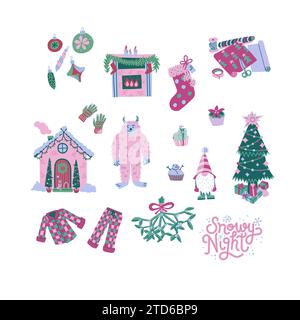 Collezione di clipart di Natale Illustrazione Vettoriale