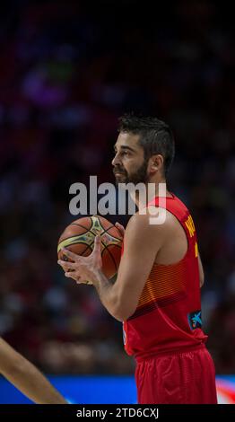 Madrid, 10 settembre 2014. Mundobasket 2014. Francia - Spagna. Nell'immagine: Juan Carlos Navarro. Foto: Ignacio Gil...Archdc. Crediti: Album / Archivo ABC / Ignacio Gil Foto Stock