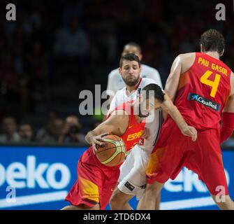 Madrid, 10 settembre 2014. Mundobasket 2014. Spagna - Francia. Nell'immagine: Foto: Ignacio Gil...Archdc. Crediti: Album / Archivo ABC / Ignacio Gil Foto Stock