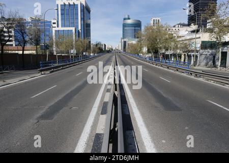 Madrid, 04/02/2015. Strade di Madrid vuote di traffico, in occasione della settimana Santa. Foto: Jaime García ARCHDC. Crediti: Album / Archivo ABC / Jaime García Foto Stock