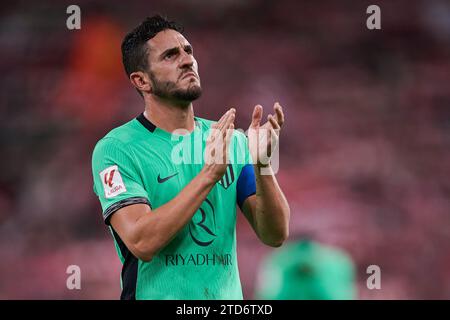 Bilbao, Vizcaya, Spagna. 16 dicembre 2023. Koke Resurreccion dell'Atletico de Madrid reagisce durante la partita LaLiga EA Sports tra Athletic Club e. Foto Stock