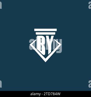 CON IL logo monogramma iniziale per studio legale, avvocato o avvocato con idee di design icona pilastro Illustrazione Vettoriale