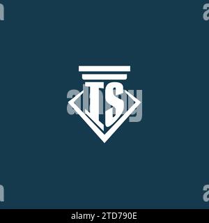 È il logo iniziale del monogramma per uno studio legale, un avvocato o un avvocato con idee di design delle icone del pilastro Illustrazione Vettoriale