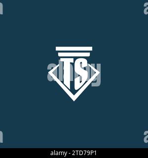 Logo del monogramma iniziale TS per studi legali, avvocati o avvocati con idee di design delle icone del pilastro Illustrazione Vettoriale