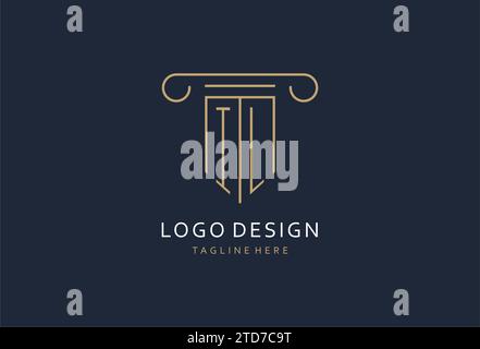 IL Initial con logo a forma di pilastro, monogramma creativo logo design per idee di design dello studio legale Illustrazione Vettoriale