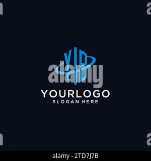 Logo monogramma iniziale YB con forma esagonale e idee di design Swoosh Illustrazione Vettoriale