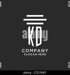 Iniziali KD con logo a colonna semplice, logo studio legale creativo grafica vettoriale Illustrazione Vettoriale