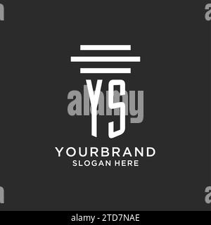 Iniziali YS con logo a colonna semplice, logo di studio legale creativo grafica vettoriale Illustrazione Vettoriale
