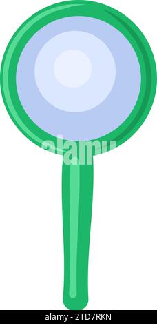 Lente di ingrandimento riutilizzabile con manico, oggetto in vetro per la casa. Articoli domestici non utilizzati per lo smaltimento. Riciclaggio di prodotti industriali. fla semplice Illustrazione Vettoriale