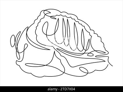 disegno a linea singola della conchiglia marina Illustrazione Vettoriale
