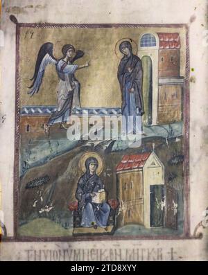 Monastero di Pantocrator, Grecia, religione, Arte, esseri umani, cristianesimo, Calligrafia, Monastero, essere soprannaturale, Santo, Drawing, Mount Athos, Pantokrator, altro manoscritto, Mont Athos, 01/09/1918 - 30/09/1918, Cuville, Fernand, 1918 - Grecia - Fernand Cuville - (settembre), Autochrome, Photo, Glass, Autochrome, foto, positiva Foto Stock