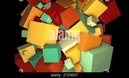 Cubi colorati astratti. Rendering 3d generato dal computer Foto Stock