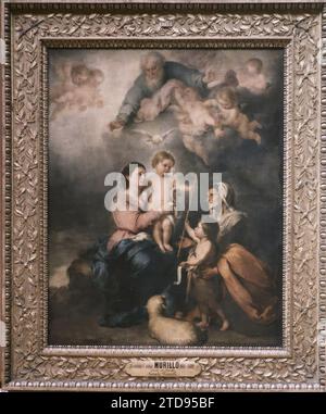 Parigi (i arr.), Francia Museo del Louvre: La Sacra famiglia o la Vergine di Siviglia di Bartolomeo Esteban Murillo, religione, Arte, Museo, Cristianesimo, pittura, Francia, Parigi, Museo del Louvre: Sacra famiglia di Murillo, Arrondissement i, 03/05/1920 - 03/05/1920, Léon, Auguste, fotografo, Autochrome, foto, vetro, Autochrome, foto, positivo, verticale, dimensioni 9 x 12 cm Foto Stock