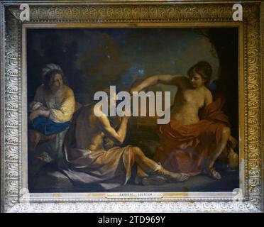 Parigi (i arr.), France Loth e le sue figlie, le Guerchin, Museo del Louvre, religione, Arte, museo, Cristianesimo, Pittura, Francia, Parigi, museo del Louvre: Loth e le sue figlie (le Guerchin), Louvre, 28/06/1920 - 28/06/1920, Léon, Auguste, fotografo, Autochrome, foto, vetro, Autochrome, foto, positivo, orizzontale, dimensioni 9 x 12 cm Foto Stock