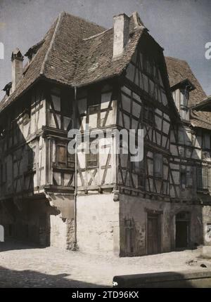 Obernai, Francia, Habitat, architettura, dimora, dilapidazione, condizioni non sanitarie, semi-legname, Francia, Obernai, Old House Stern Platz, Obernai, 17/07/1920 - 17/07/1920, Léon, Auguste, fotografo, 1920 - Alsazia - Auguste Léon (juillet), Autochrome, Photo, Glass, Autochrome, foto, positiva Foto Stock