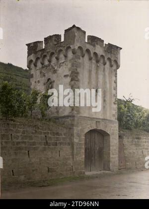 Obernai, Francia, Habitat, architettura, Torre, architettura fortificata, fortificazioni, Francia, Obernai, antiche fortificazioni, Obernai, 19/07/1920 - 19/07/1920, Léon, Auguste, fotografo, 1920 - Alsazia - Auguste Léon (juillet), Autochrome, Photo, Glass, Autochrome, foto, positiva Foto Stock