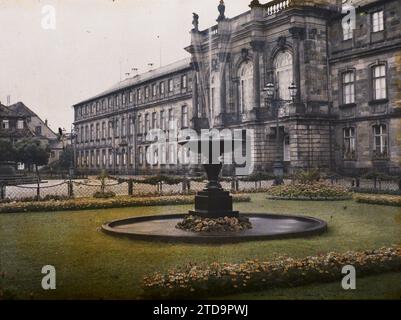 Bayreuth, Baviera, Germania, personalità, Habitat, architettura, Arte, personalità della nobiltà, installazione idraulica, Fontana, bacino, Rinascimento, Palazzo, Castello, Baviera, Bayreuth, Bayreuth, 01/01/1912 - 31/12/1912, Léon, Auguste, fotografo, 1912 - Allemagne - Auguste Léon, Autochrome, foto, vetro, Autochrome, foto, positiva Foto Stock