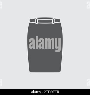 Icona della gonna da lavoro femminile su sfondo. Illustrazione vettoriale. Illustrazione Vettoriale