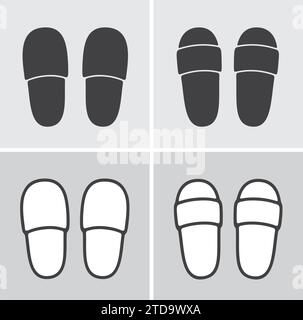 Icona Home Pantofole su sfondo. Illustrazione vettoriale. Illustrazione Vettoriale