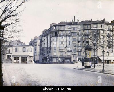 Parigi (XIV arr.), Francia costruzione di un edificio sul sito delle vecchie fortificazioni, porte de Vanves, attività economica, edilizia abitativa, architettura, HD, negozio, negozio, opere, esiste in alta definizione, alloggi, fortificazioni, Vespasienne, orinatoio, panificio, pasticceria, Rubble, Catering, industria alberghiera, Francia, Parigi, Boulevard Lefèvre, Arrondissement XIV, fortificazioni, Petite ceinture, la zone, 09/04/1929 - 10/04/1929, Passet, Stéphane, fotografo, Autochrome, foto, vetro, Autochrome, foto, positivo, orizzontale, dimensioni 9 x 12 cm Foto Stock