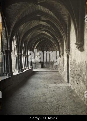 Abondance, alta Savoia, Francia, religione, Arte, habitat, architettura, Cristianesimo, Chiostro, Monastero, vault, Medioevo, Galleria, architettura religiosa, Francia, hte Savoie, ambulatorio del Chiostro di Assondanza, Abondance, 20/08/1930 - 20/08/1930, Passet, Stéphane, fotografo, 1930 - Haute-Savoie - Stéphane Passet - (10 agosto - 22 agosto), Autochrome, Photo, Glass, Autochrome, foto, positiva Foto Stock