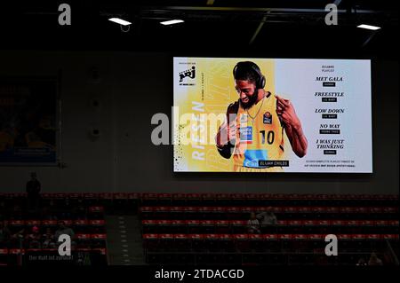 Ludwigsburg, Deutschland. 17 dicembre 2023. # GER, MHP Riesen Ludwigsburg vs. Syntainics MBC, Basketball, Bundesliga, easycredit BBL, 11. Spieltag, Saison 2023/2024, 17.12.2023 foto: Eibner-Pressefoto/Nicolas Woern credito: dpa/Alamy Live News Foto Stock