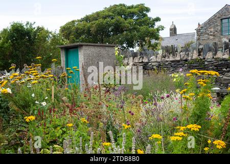 Cottage Garden. Cregneash, Isola di Man, Regno Unito. Foto Stock