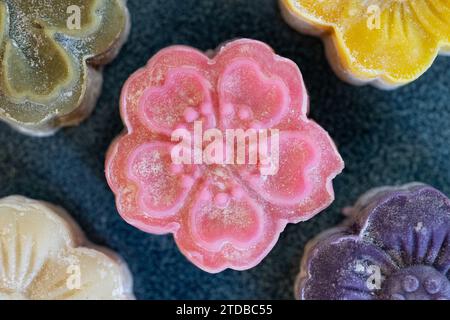 Mooncake ripieni di fagioli rossi. Il Mid-Autumn Festival (anche Moon Festival o Mooncake Festival) è un festival del raccolto celebrato nella cultura cinese Foto Stock