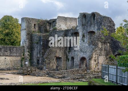 Le rovine medievali del castello di Wolvesey (antico palazzo vescovile) - un palazzo del XII secolo, un tempo residenza dei vescovi di Winchester. REGNO UNITO Foto Stock