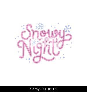 Scritta Snowy Night Illustrazione Vettoriale