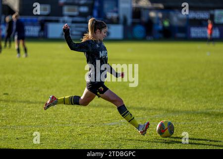 Ruislip, Regno Unito. 17 dicembre 2023. Ruislip, Inghilterra, 17 dicembre 2023: In azione durante il Barclays fa Womens Championship tra Watford e London City Lionesses al Grosvenor vale di Ruislip, Inghilterra (Will Hope/SPP) credito: SPP Sport Press Photo. /Alamy Live News Foto Stock