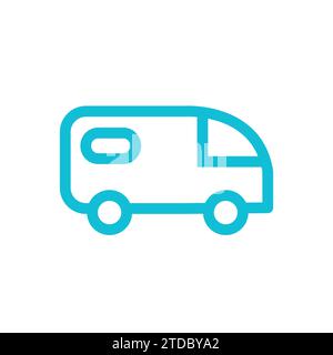 Van, camper van Icon. Dal set di icone blu. Illustrazione Vettoriale