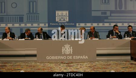 madrid, 11-27-2010.-incontro del presidente del governo jose luis rodriguez zapatero al palazzo moncloa con i principali uomini d'affari spagnoli.-foto ernesto acute.archdc. Crediti: Album / Archivo ABC / Ernesto Agudo Foto Stock