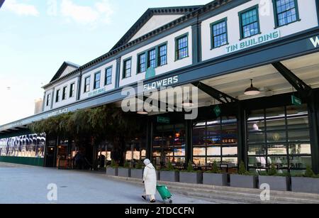 Il rinnovato Tin Building presso South Street Seaport a Lower Manhattan, New York Foto Stock