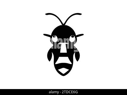 Icona africanizzata Bee killer dal design minimalista Illustrazione Vettoriale