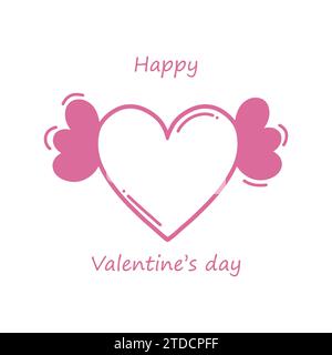 Biglietto di San Valentino. Cartolina romantica per la compagna di soulmate, l'amica, la fidanzata Illustrazione Vettoriale