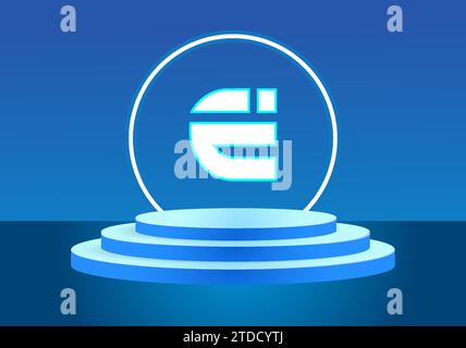 Simbolo con logo blu lettera IE. Logo Vector per le aziende. Illustrazione Vettoriale