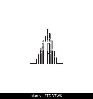 Concetto iniziale del logo del grattacielo IR in un design professionale di alta qualità che consente di stampare bene su qualsiasi supporto di stampa Illustrazione Vettoriale