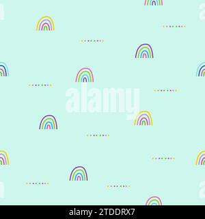 Condizioni atmosferiche chiare sfondo con motivo arcobaleno senza cuciture - sfondo azzurro Illustrazione Vettoriale