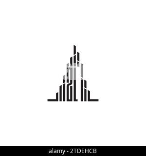 Logo iniziale del grattacielo ZL con design professionale di alta qualità che si adatta perfettamente a qualsiasi supporto di stampa Illustrazione Vettoriale