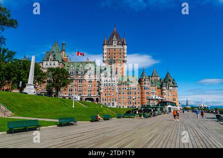 Dufferin Terrace e Chateau Frontenac, Quebec City, Quebec, Canada, Nord America Foto Stock