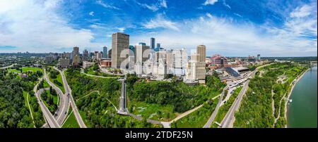 Aerea dello skyline di Edmonton, Alberta, Canada, Nord America Foto Stock