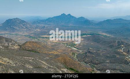 Aerea delle montagne del passo della Serra da Leba, Angola, Africa Foto Stock