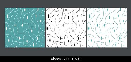 Linee astratte e motivo senza cuciture. Decorazioni in stile Memphis in diversi colori. Illustrazione vettoriale Illustrazione Vettoriale