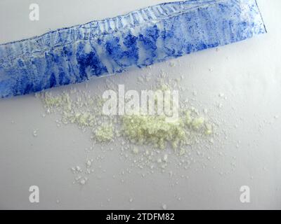 Campione non tagliato di cristalli MDMA - MOLLY Foto Stock