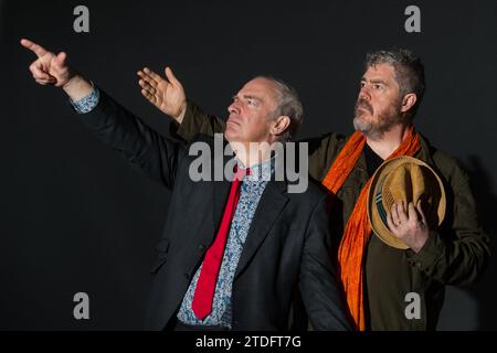 Edimburgh, Scozia. 18 agosto 2018. Fumettista e autore Martin Rowson e comico inglese stand-up e improv, attore, poeta delle prestazioni, cartoonis Foto Stock