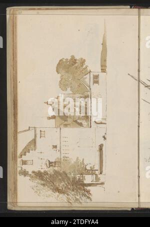 Houses with Stepped gables, c. 1783 - c. 1797 pagina 25 da un bozzetto con 175 pagine. carta. matita. Penna/pennello a inchiostro pagina 25 da un quaderno di 175 pagine. carta. matita. penna/pennello a inchiostro Foto Stock