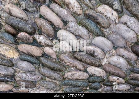 Pavimentazione stradale nel centro storico di Mostar, piena di acqua piovana, dimensioni normali, sfondo, struttura, Mostar, Erzegovina, Bosnia ed Erzegovina Foto Stock