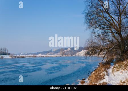 Inverno sull'Elba, tra Dresda Blasewitz e Loschwitz Foto Stock